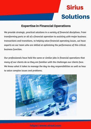Expertise in Financial Operations - Sirius Solutions