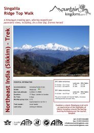 Northeast India (Sikkim ) – Trek - Mountain Kingdoms