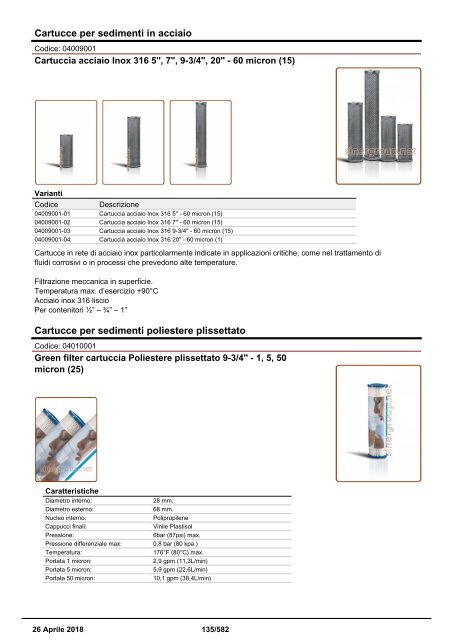 Depuratori Acqua Addolcitori Osmosi Catalogo Generale 26 Aprile 2018