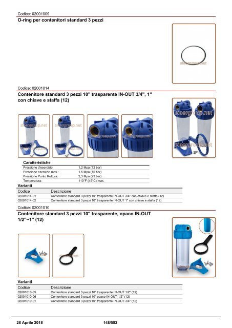 Depuratori Acqua Addolcitori Osmosi Catalogo Generale 26 Aprile 2018