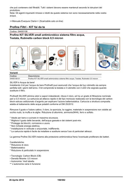 Depuratori Acqua Addolcitori Osmosi Catalogo Generale 26 Aprile 2018