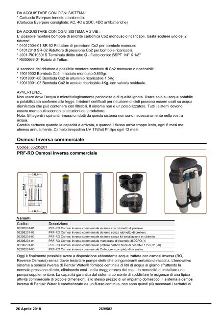 Depuratori Acqua Addolcitori Osmosi Catalogo Generale 26 Aprile 2018