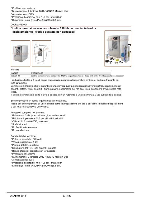 Depuratori Acqua Addolcitori Osmosi Catalogo Generale 26 Aprile 2018