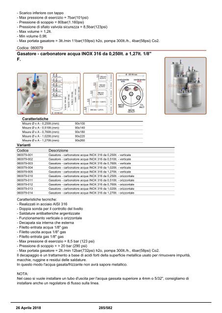 Depuratori Acqua Addolcitori Osmosi Catalogo Generale 26 Aprile 2018