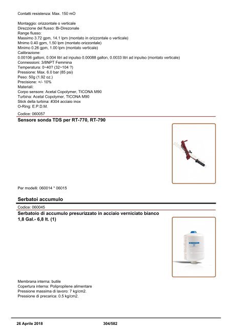 Depuratori Acqua Addolcitori Osmosi Catalogo Generale 26 Aprile 2018