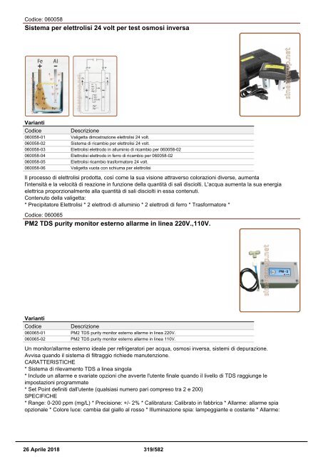 Depuratori Acqua Addolcitori Osmosi Catalogo Generale 26 Aprile 2018