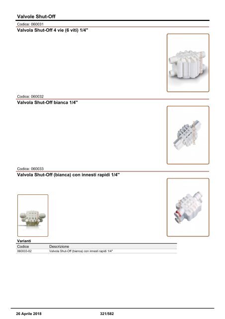 Depuratori Acqua Addolcitori Osmosi Catalogo Generale 26 Aprile 2018