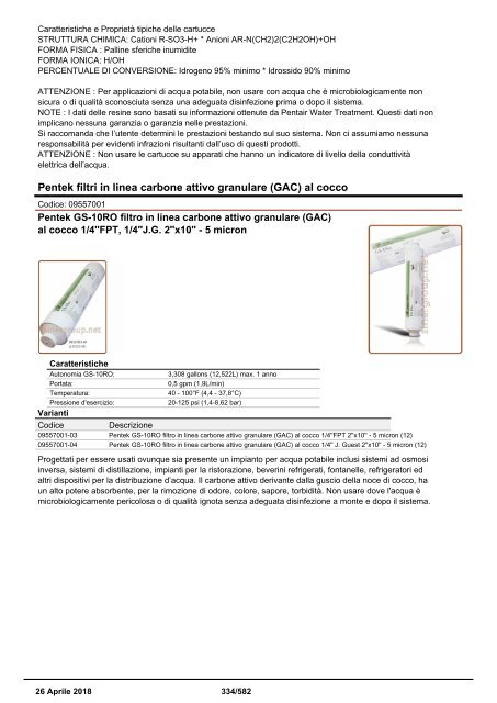 Depuratori Acqua Addolcitori Osmosi Catalogo Generale 26 Aprile 2018