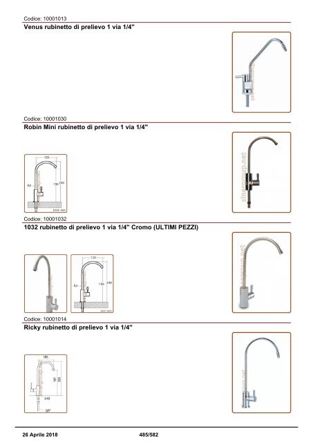 Depuratori Acqua Addolcitori Osmosi Catalogo Generale 26 Aprile 2018