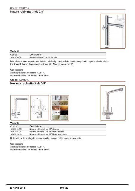 Depuratori Acqua Addolcitori Osmosi Catalogo Generale 26 Aprile 2018