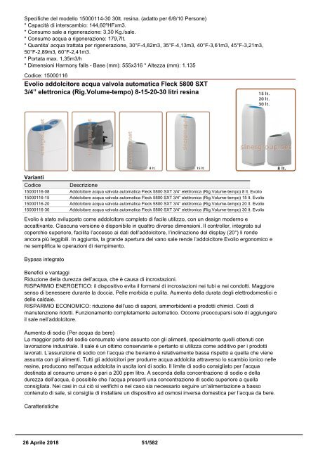 Depuratori Acqua Addolcitori Osmosi Catalogo Generale 26 Aprile 2018