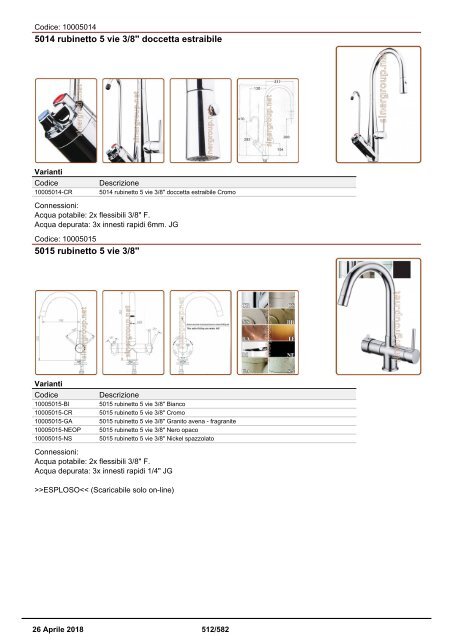 Depuratori Acqua Addolcitori Osmosi Catalogo Generale 26 Aprile 2018