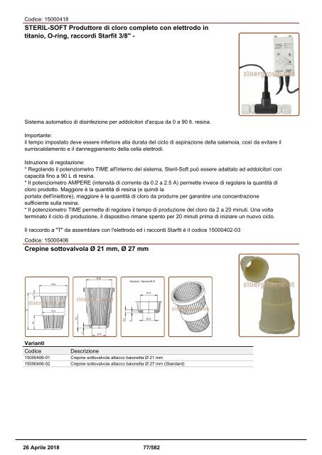 Depuratori Acqua Addolcitori Osmosi Catalogo Generale 26 Aprile 2018