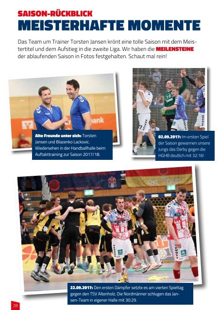 Doppel-Hallenheft Handball Sport Verein Hamburg - SG Flensburg Handewitt II - MTV Braunschweig