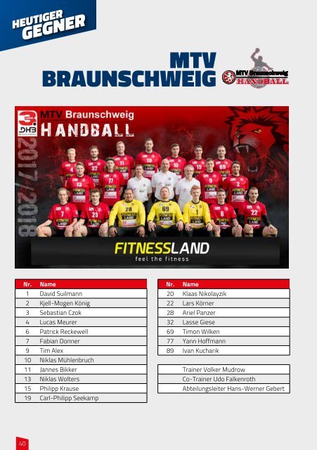 Doppel-Hallenheft Handball Sport Verein Hamburg - SG Flensburg Handewitt II - MTV Braunschweig