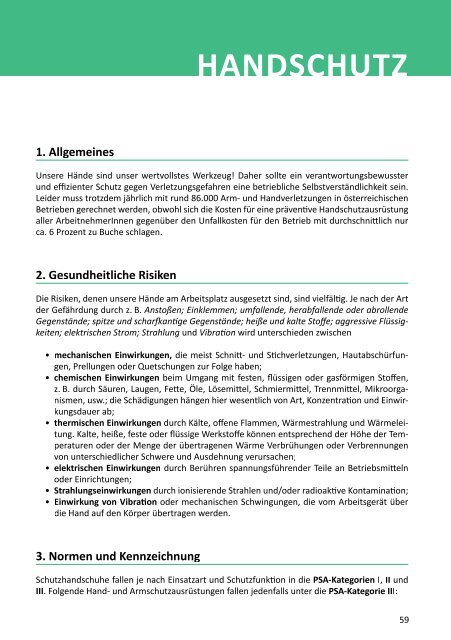 Auszug aus dem PSA-Handbuch 2017/2018