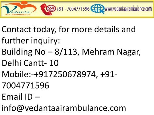 Vedanta Air Ambulance from Siliguri to Delhi is available for 24-hours 