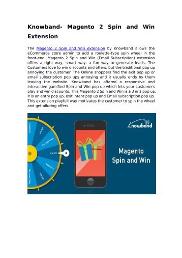 Magento 2 Spin and Win Extension(Email Subscription Popup) Extension by Knowband