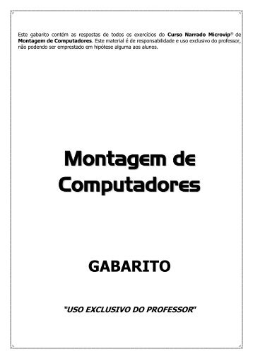 GABARITO - Montagem de Computadores