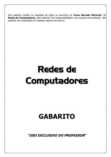 GABARITO - Redes de Computadores