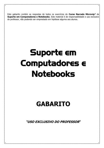 GABARITO - Suporte em Computadores e Notebooks