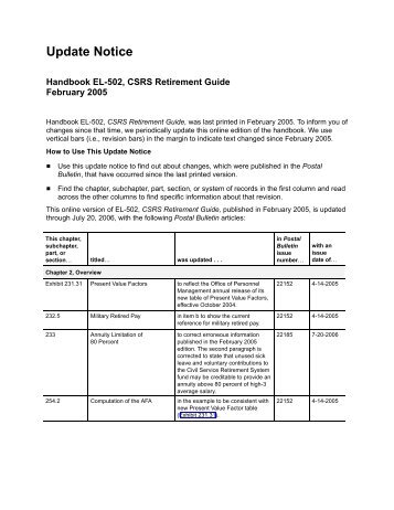 Handbook EL-502 - CSRS Retirement Guide - APWU