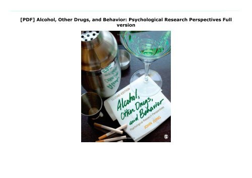 [PDF] Alcohol, Other Drugs, and Behavior: Psychological Research Perspectives Full version