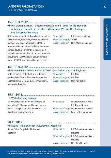 IHK-Veranstaltungen aussenwIrtscHaft - IHK Region Stuttgart - IHK24