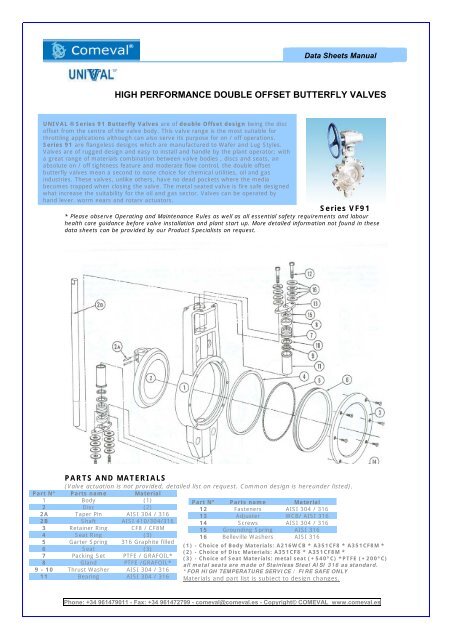 high performance double offset butterfly valves - COMEVAL