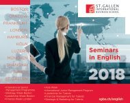 2018 Management Seminars in English, St. Gallen International Business School