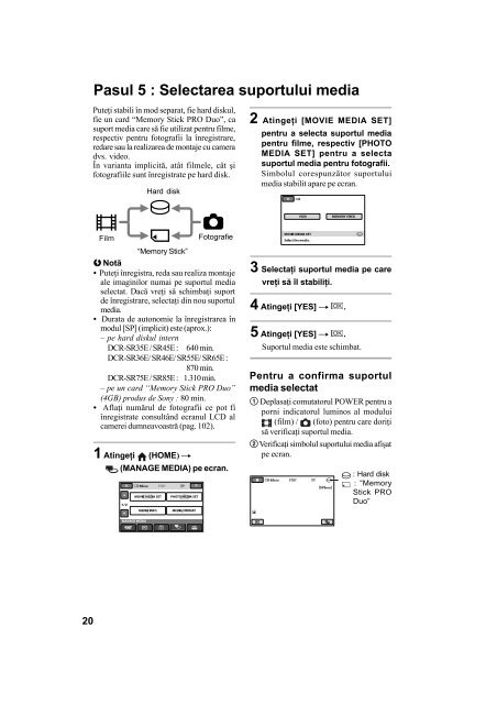 Sony DCR-SR55E - DCR-SR55E Mode d'emploi Roumain