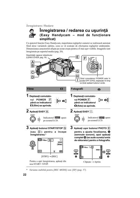 Sony DCR-SR55E - DCR-SR55E Mode d'emploi Roumain