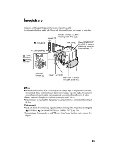 Sony DCR-SR55E - DCR-SR55E Mode d'emploi Roumain