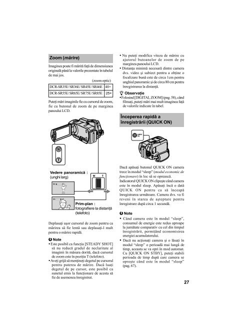 Sony DCR-SR55E - DCR-SR55E Mode d'emploi Roumain