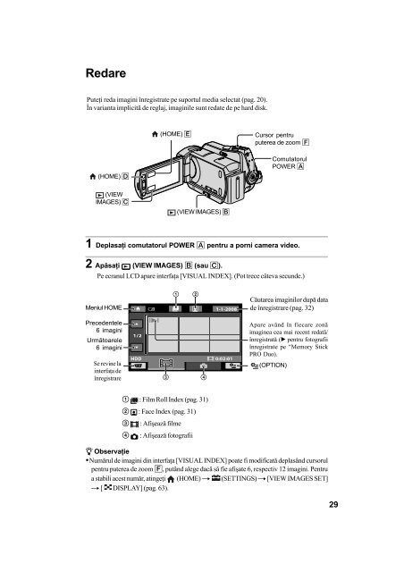 Sony DCR-SR55E - DCR-SR55E Mode d'emploi Roumain