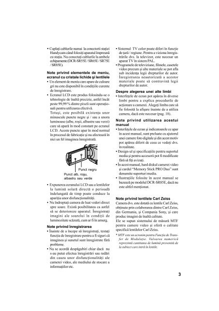 Sony DCR-SR55E - DCR-SR55E Mode d'emploi Roumain