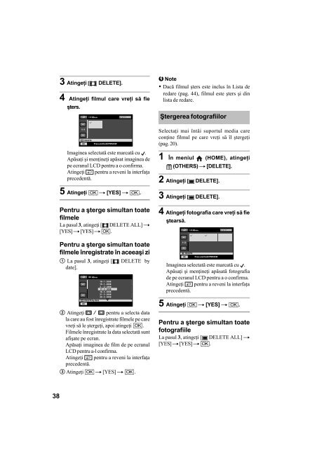 Sony DCR-SR55E - DCR-SR55E Mode d'emploi Roumain