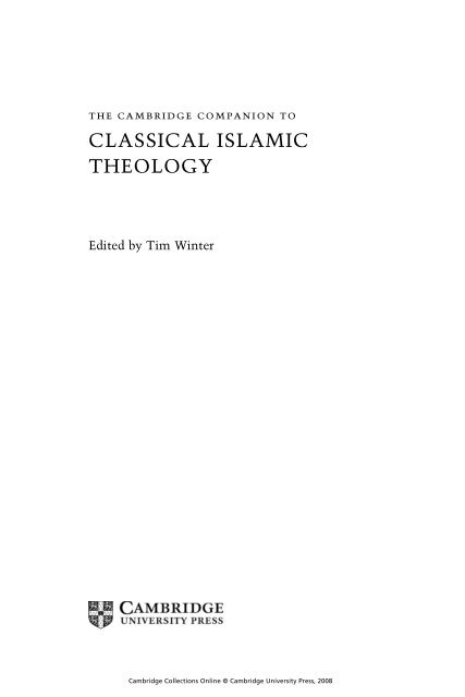 Abdal Hakim Murad - The Cambridge Companion to Islamic Theology