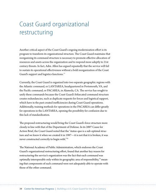Building a U.S. Coast Guard for the 21st Century - Center for ...