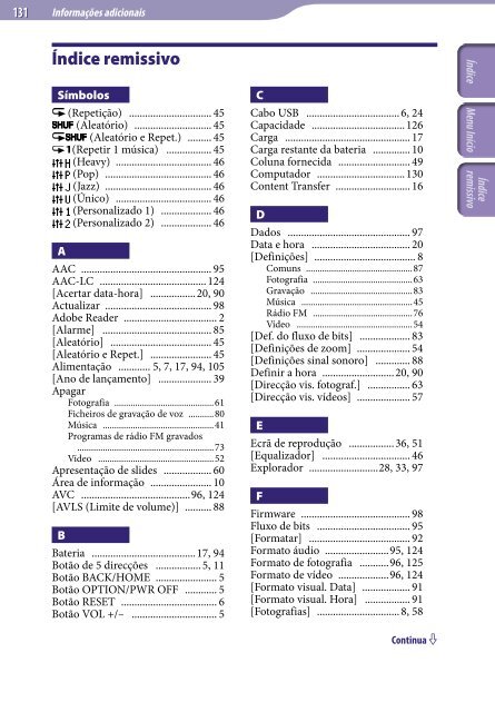 Sony NWZ-E444 - NWZ-E444 Istruzioni per l'uso Portoghese