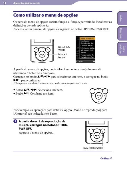 Sony NWZ-E444 - NWZ-E444 Istruzioni per l'uso Portoghese