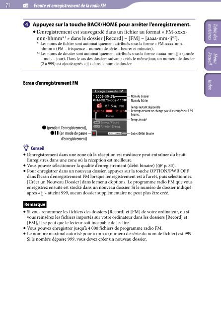 Sony NWZ-E444 - NWZ-E444 Istruzioni per l'uso Francese
