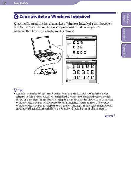 Sony NWZ-E444 - NWZ-E444 Istruzioni per l'uso Ungherese