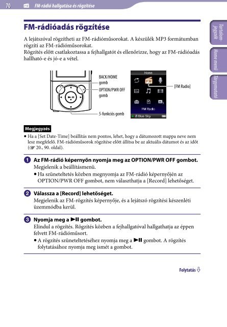 Sony NWZ-E444 - NWZ-E444 Istruzioni per l'uso Ungherese