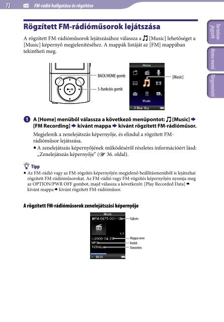 Sony NWZ-E444 - NWZ-E444 Istruzioni per l'uso Ungherese