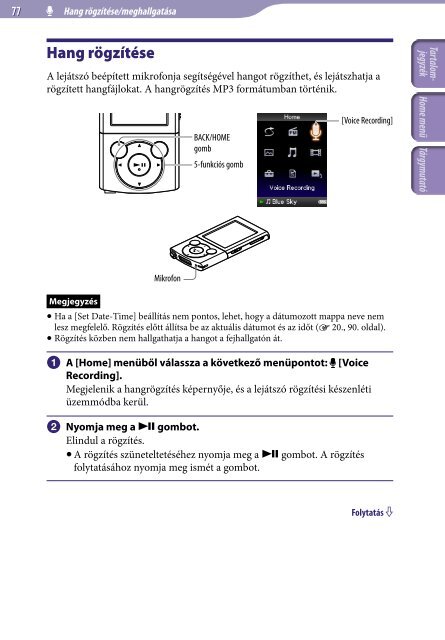 Sony NWZ-E444 - NWZ-E444 Istruzioni per l'uso Ungherese