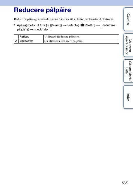 Sony MHS-FS2 - MHS-FS2 Istruzioni per l'uso Rumeno