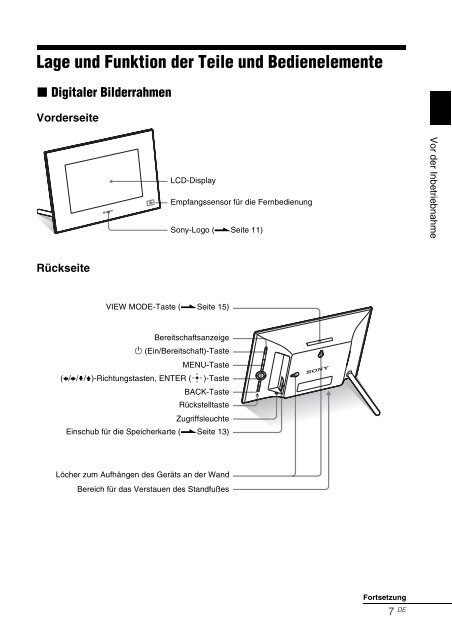 Sony DPF-X85 - DPF-X85 Consignes d&rsquo;utilisation Allemand