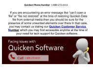 Not able to update contact information in Quicken account via settings 1/888/272/6111