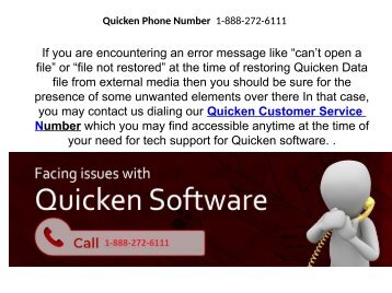 Not able to update contact information in Quicken account via settings 1/888/272/6111